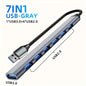 7-in-1 USB C Hub – Aluminum USB Splitter with USB 3.0, 4× USB 2.0 & 2 USB-C Ports